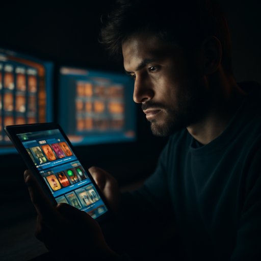 1xbet game lobby on tablet display